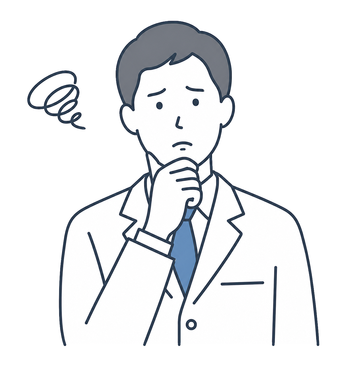 悩む院長のイラスト
