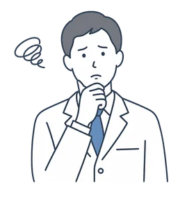 悩む院長のイラスト